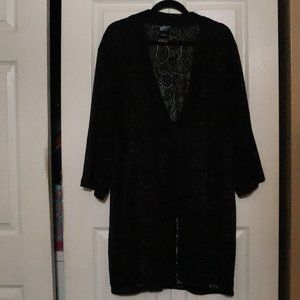 Rich Black Beach Robe | 3X (22W-24W)